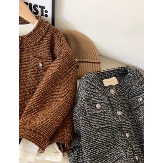 𝒀𝑰𝒀𝑨𝒀𝑨 𝑲𝑰𝑫𝑺 (HQ2366) Áo khoác dạ tweed cá tính cho bé