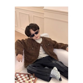 𝒀𝑰𝒀𝑨𝒀𝑨 𝑲𝑰𝑫𝑺 (HQ2366) Áo khoác dạ tweed cá tính cho bé