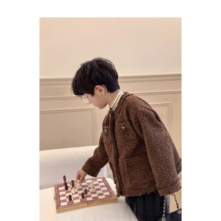 𝒀𝑰𝒀𝑨𝒀𝑨 𝑲𝑰𝑫𝑺 (HQ2366) Áo khoác dạ tweed cá tính cho bé