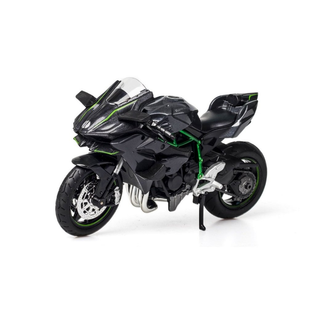 Mô hình tĩnh đồ chơi siêu xe mô tô phân khối lớn KAWASAKI NINJA H2R tỉ lệ 1:12 bằng hợp kim cao cấp và có đèn led đầy đủ