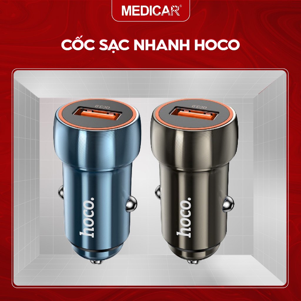 Cốc sạc nhanh Hoco 20W trên ô tô Z46, 1 cổng USB PD20W QC3.0