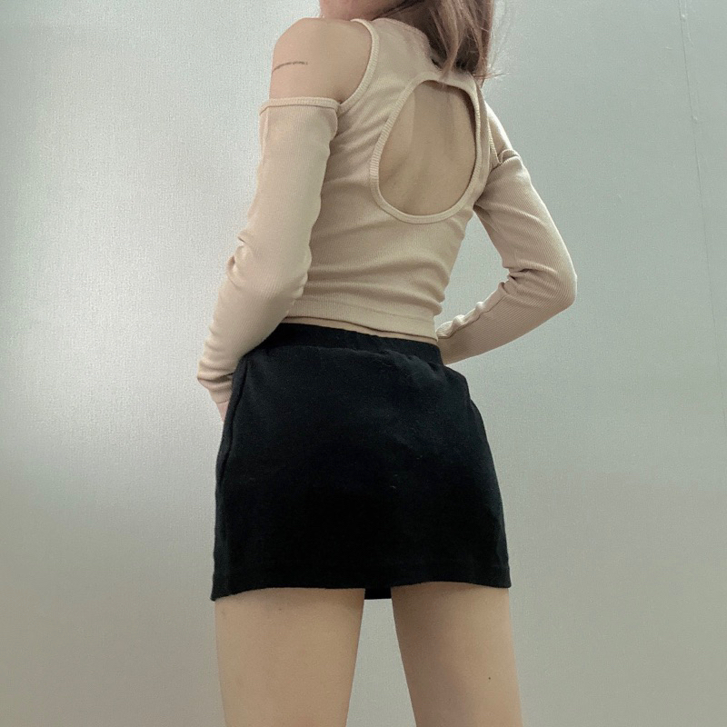 Áo cut-out thun gân