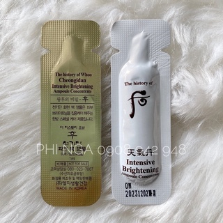 Combo 10 ống dưỡng trắng chống lão hoá Whoo Ampoule Brightening - Chính hãng LG Hàn Quốc