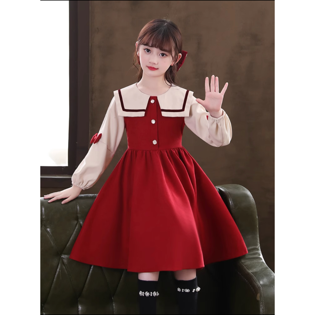 Váy nhung cho bé gái  mặc siêu xinh,kèm quà tặng