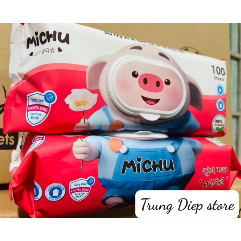 Combo 10 gói khăn ướt cao cấp Michu nặng 10kg
