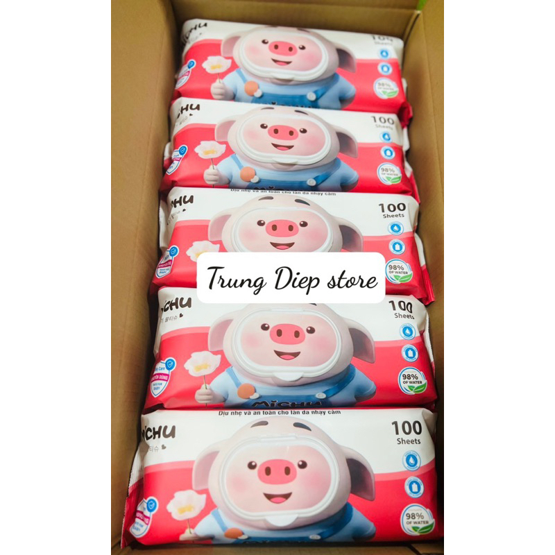 Combo 10 gói khăn ướt cao cấp Michu nặng 10kg