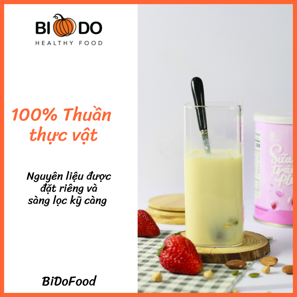 Sữa Bột Đậu Hạt Rau Củ Trái Cây Plus - Bí Đỏ Food - Bổ Sung Collagen Từ Thực Vật
