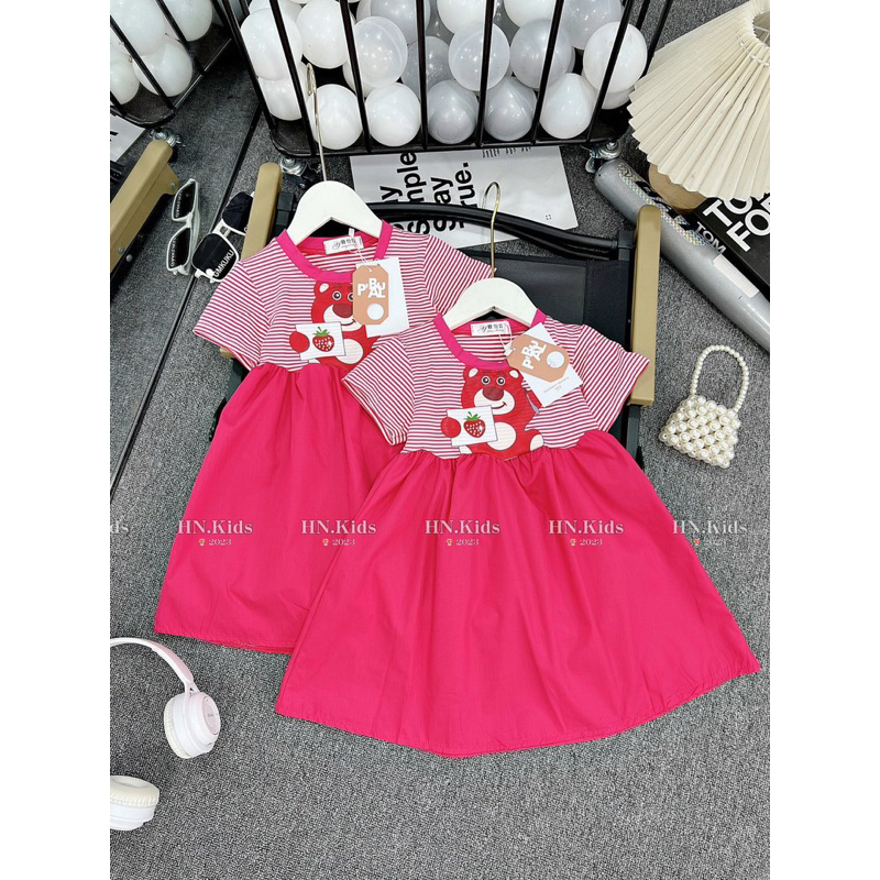 Đầm thun gấu dâu 90k