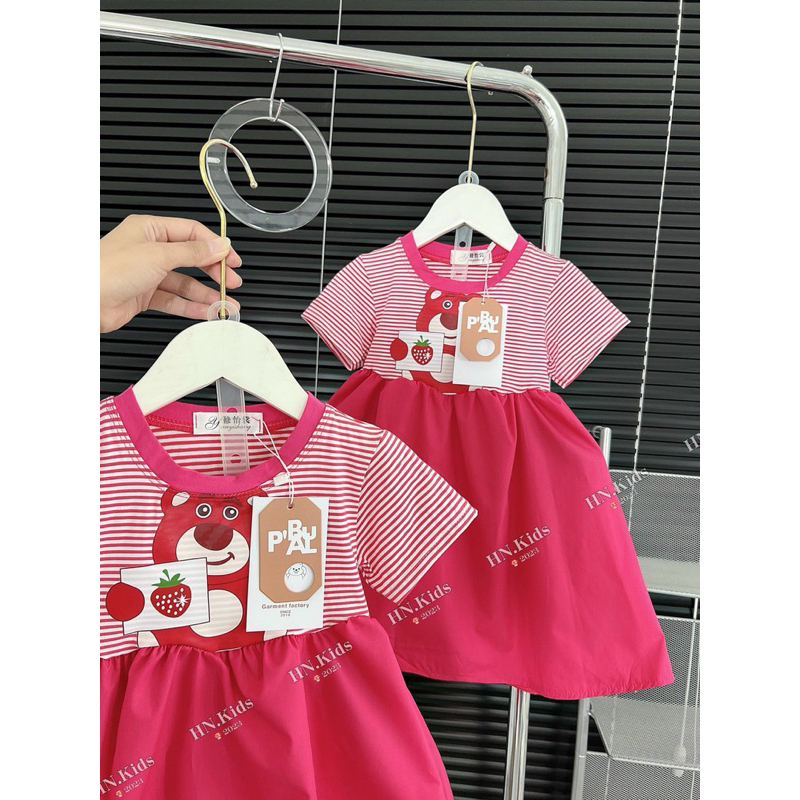 Đầm thun gấu dâu 90k