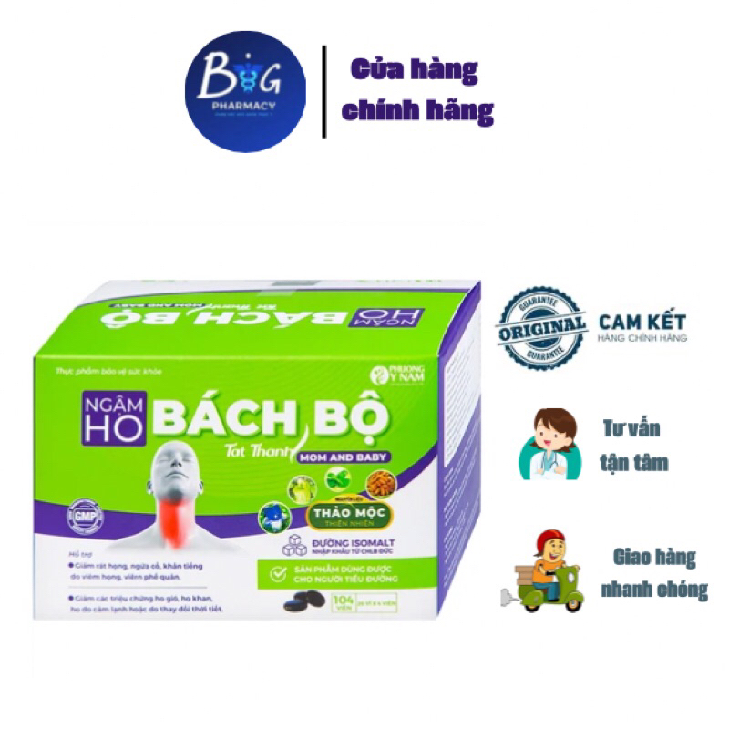 Viên ngậm ho Bách Bộ Mom And Baby Tất Thành giảm đau rát họng, giảm họ (104 viên)
