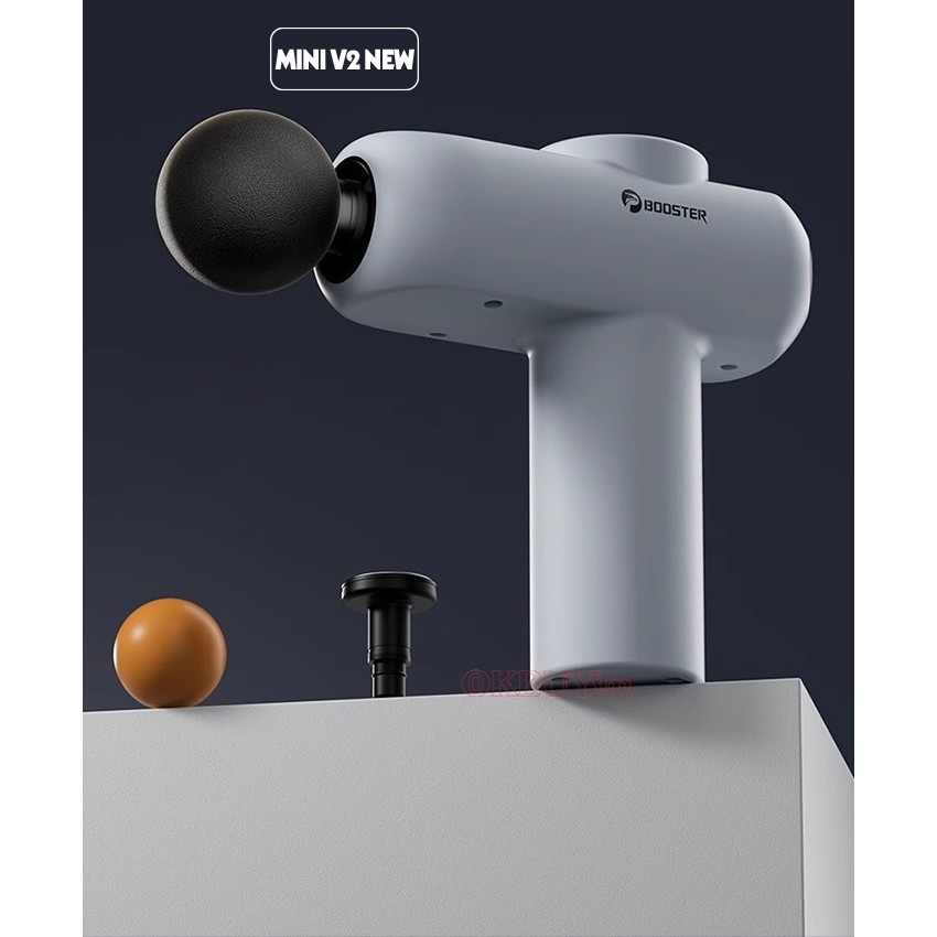 Súng massage giãn cơ, máy matxa cầm tay Booster Boluojun MINI V2 New - Có đầu nóng, Tặng 3 miếng dán dược liệu | OKbuy