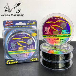 Cước Câu Cá Okamoto 4 Con Cá Cơm Chính Hãng - Cuộn 250m