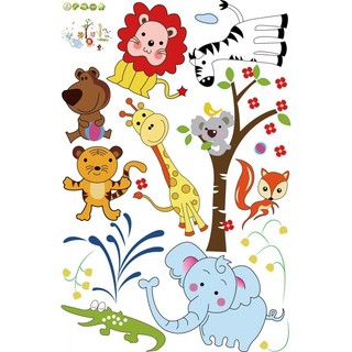 Decal dán tường thú 05 ( 1m6*1m4) BOTIBO KIDS