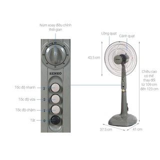 [ SENKO ] Quạt đứng Hẹn giờ DH1600 47W (ship hoả tốc Q8)