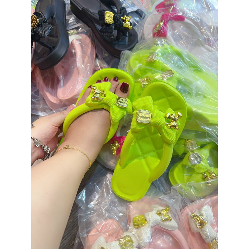 Dép kẹp gấu nơ quai óng Đẹp quá mức quy định 🥰🥰🥰 siu reee #sz36-40 fom vừa chân đầy tăng sz.