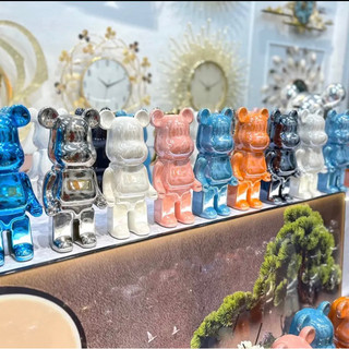 Tượng bearbrick cao cấp, mô hình bearbrick mạ tĩnh điện trang trí decor - shin store