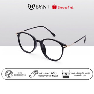 Gọng Kính Cận Chất Liệu Nhựa Phối Kim Loại Nam Nữ HMK Thời Trang Dáng Oval Thời Thượng - KL83086