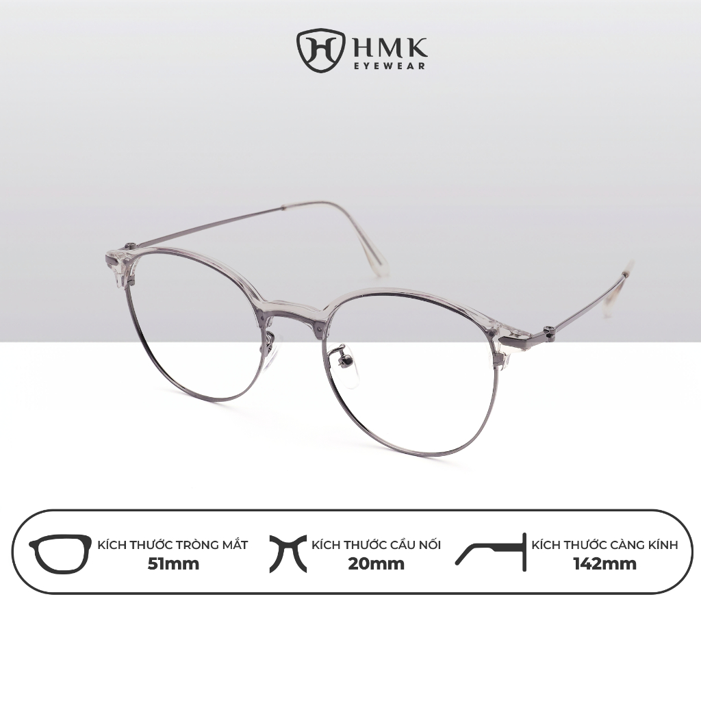 Gọng Kính Kim Loại Dáng Oval HMK - KL2736