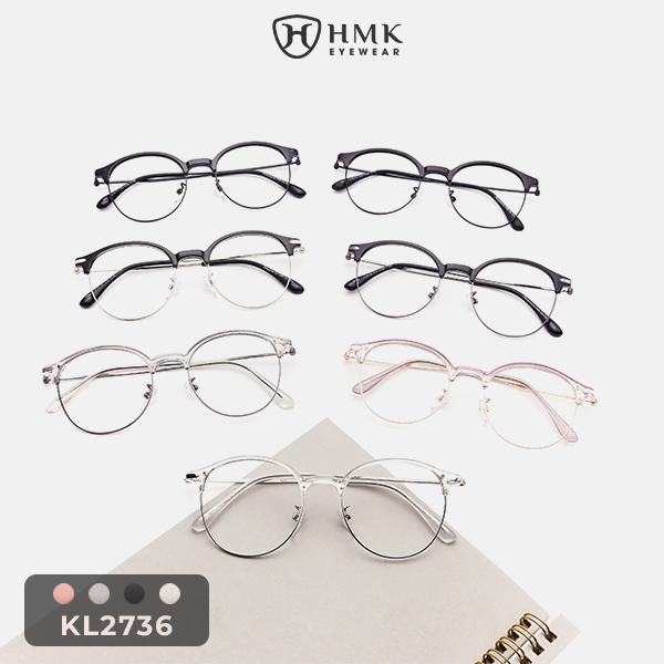 Gọng Kính Kim Loại Dáng Oval HMK - KL2736