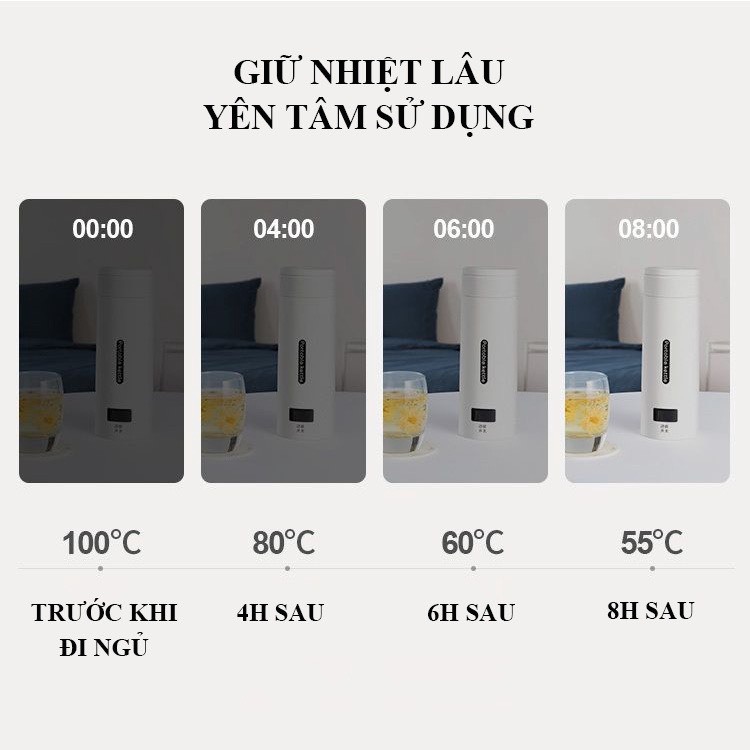 Bình đun nước siêu tốc mini du lịch ICE bình nước bệnh viện đa năng tự ngắt khi sôi - B24