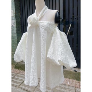 Đầm xốp bigsize cổ yếm kèm hoa xinh yêu duyên dáng ( Thời trang Vicky G - Anitagreen ) HN011-1023