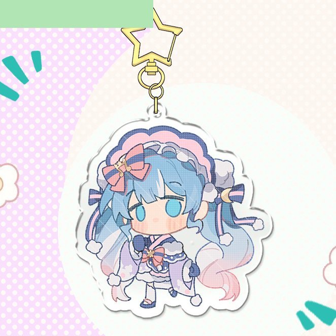 Móc khóa in hình MIKU HATSUNE v1 keyring mica acrylic in hình anime chibi xinh xắn quà tặng độc đáo dễ thương