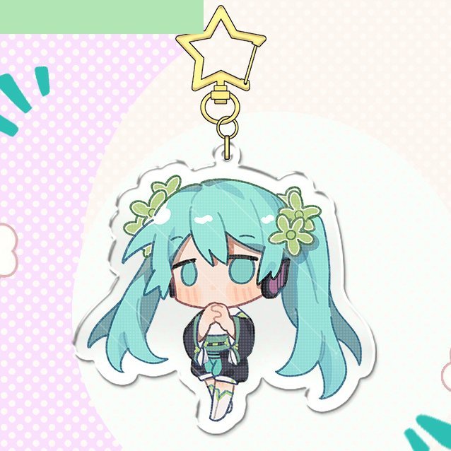 Móc khóa in hình MIKU HATSUNE v1 keyring mica acrylic in hình anime chibi xinh xắn quà tặng độc đáo dễ thương