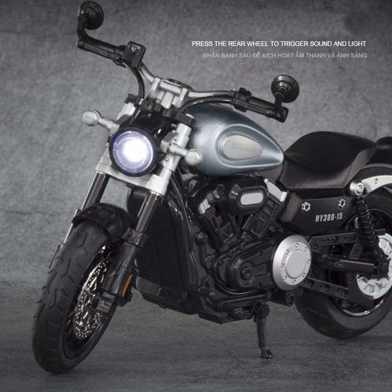 Mô hình đồ chơi tĩnh siêu xe phân khối lớn BENDA GINGERLLA 300 tỷ lệ 1:12 bằng hợp kim cao cấp có âm thanh và đèn Led