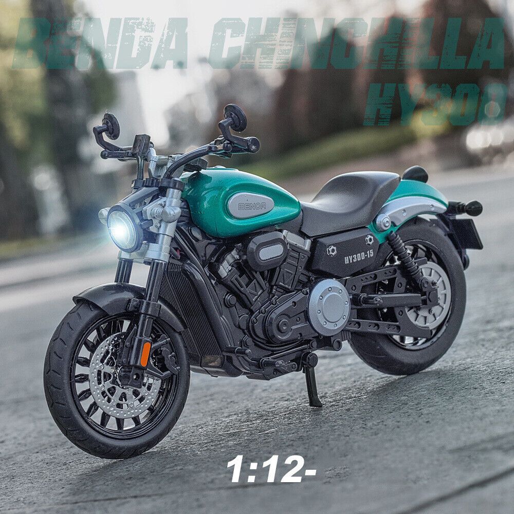 Mô hình đồ chơi tĩnh siêu xe phân khối lớn BENDA GINGERLLA 300 tỷ lệ 1:12 bằng hợp kim cao cấp có âm thanh và đèn Led