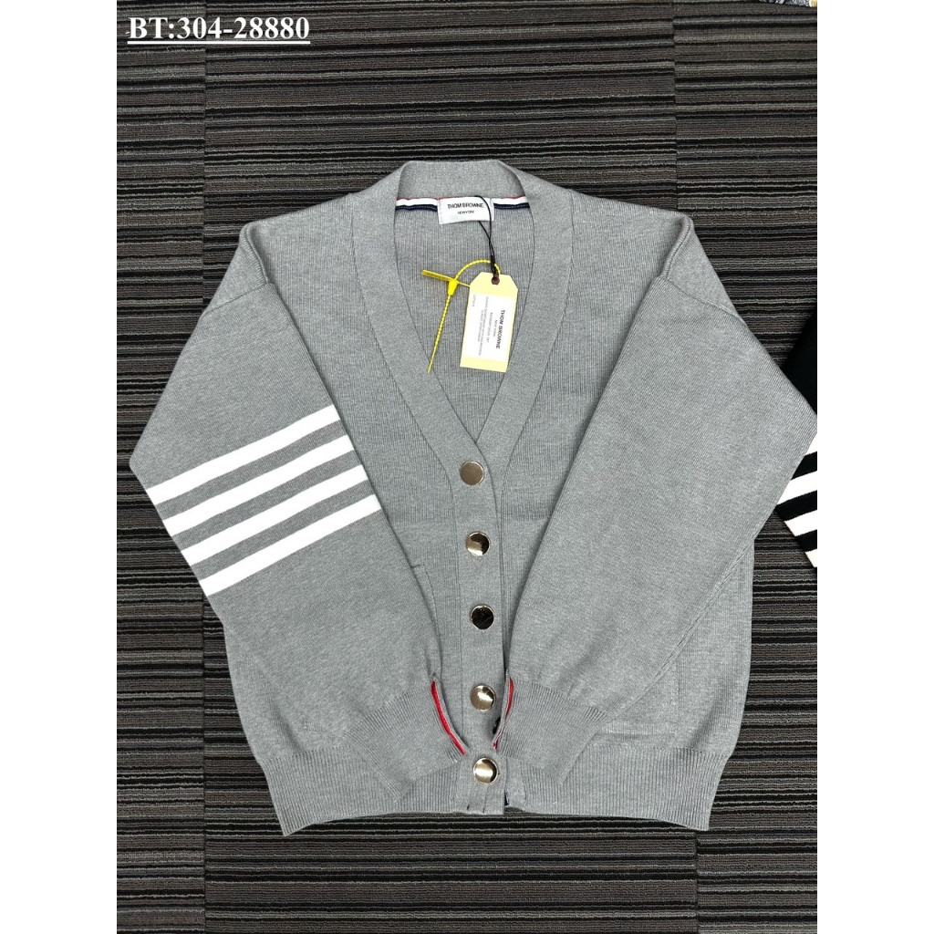 Áo Khoác Cardigan Nam Thôm Bờ Rao Phối 4 Vạch Tay Trắng Siêu Đẹp - Áo Khoác Cardigan Nam Thôm Bờ Rao Cao Cấp