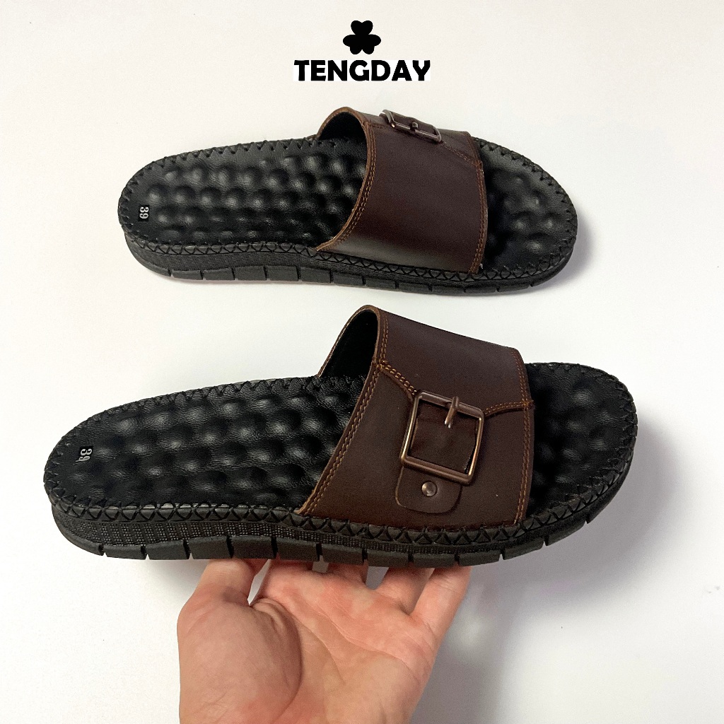 Dép Doctor Dành Cho Nam Nữ, Full Da Bò, Full Khâu Chỉ, Đế Đúc Cao Su êm Chân - Tengday Vietnam