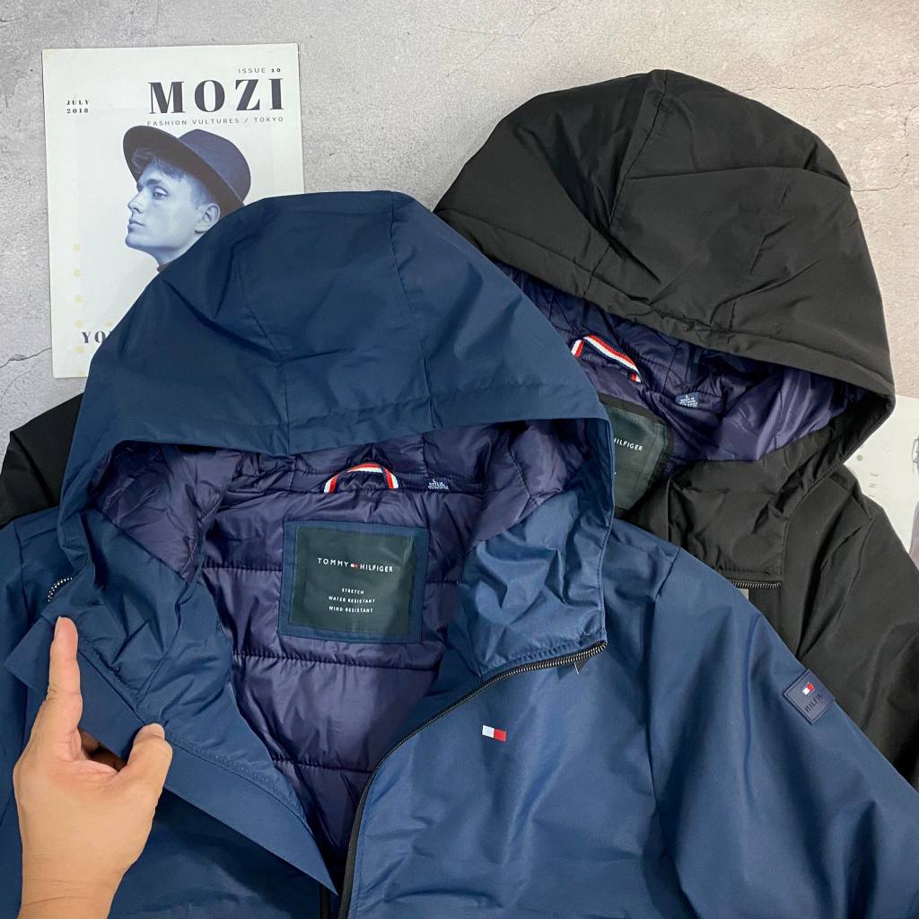 Áo khoác mũ Tommy.Hilfiger vải chống nước