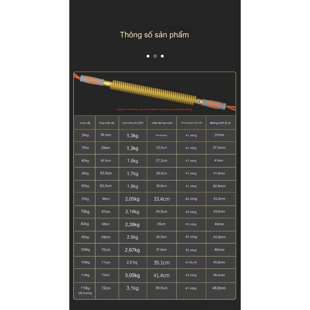 Gậy bẻ lò xo tập cơ tay 30kg, 40kg, 50kg, 60kg, 70kg, 80kg, 90kg, 100kg Hàng Xịn Nhập Khẩu + Tặng Túi Đựng