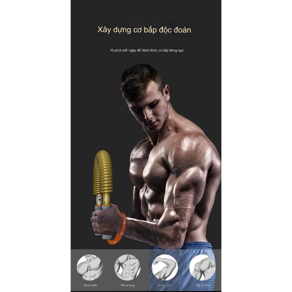 Gậy bẻ lò xo tập cơ tay 30kg, 40kg, 50kg, 60kg, 70kg, 80kg, 90kg, 100kg Hàng Xịn Nhập Khẩu + Tặng Túi Đựng