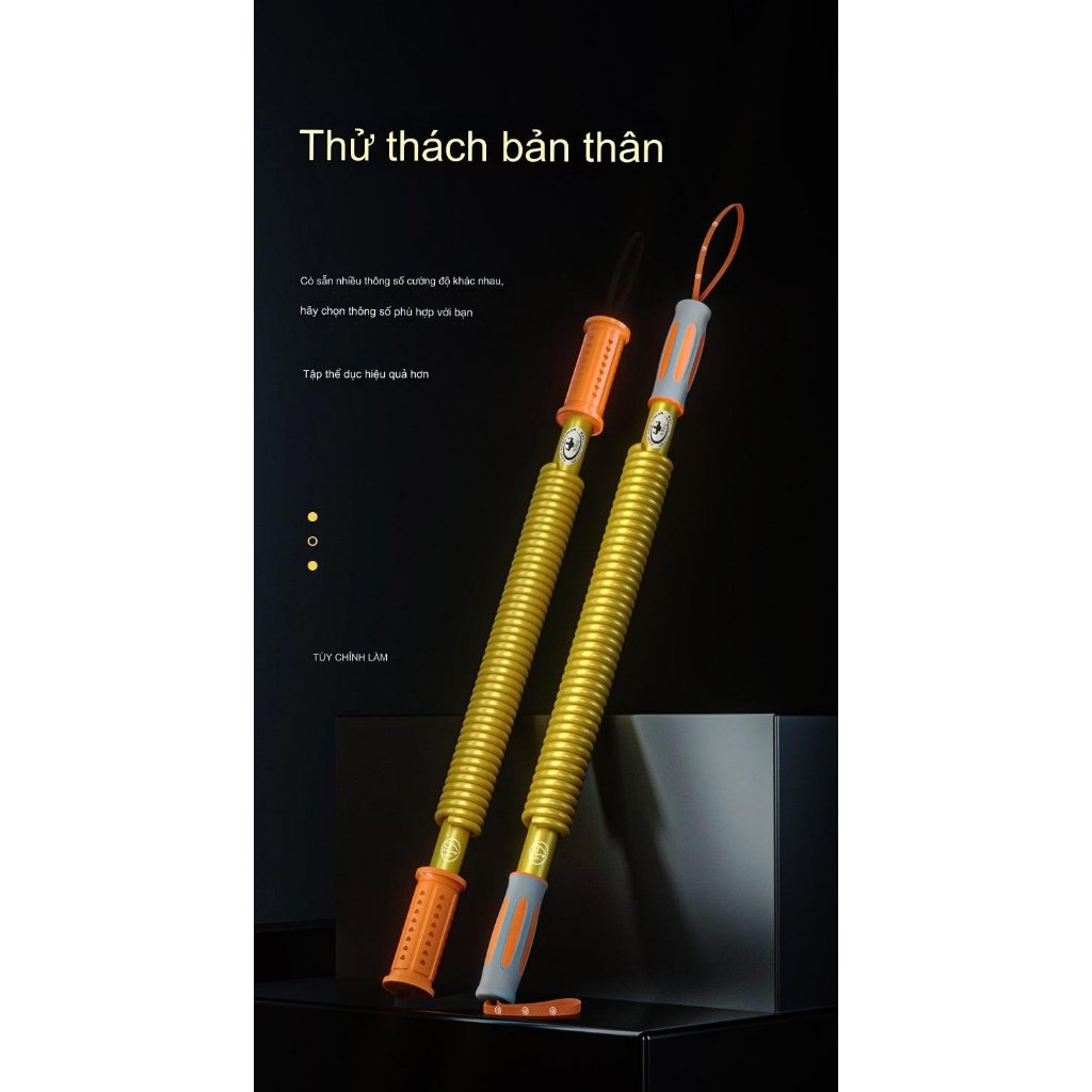 Gậy bẻ lò xo tập cơ tay 30kg, 40kg, 50kg, 60kg, 70kg, 80kg, 90kg, 100kg Hàng Xịn Nhập Khẩu + Tặng Túi Đựng