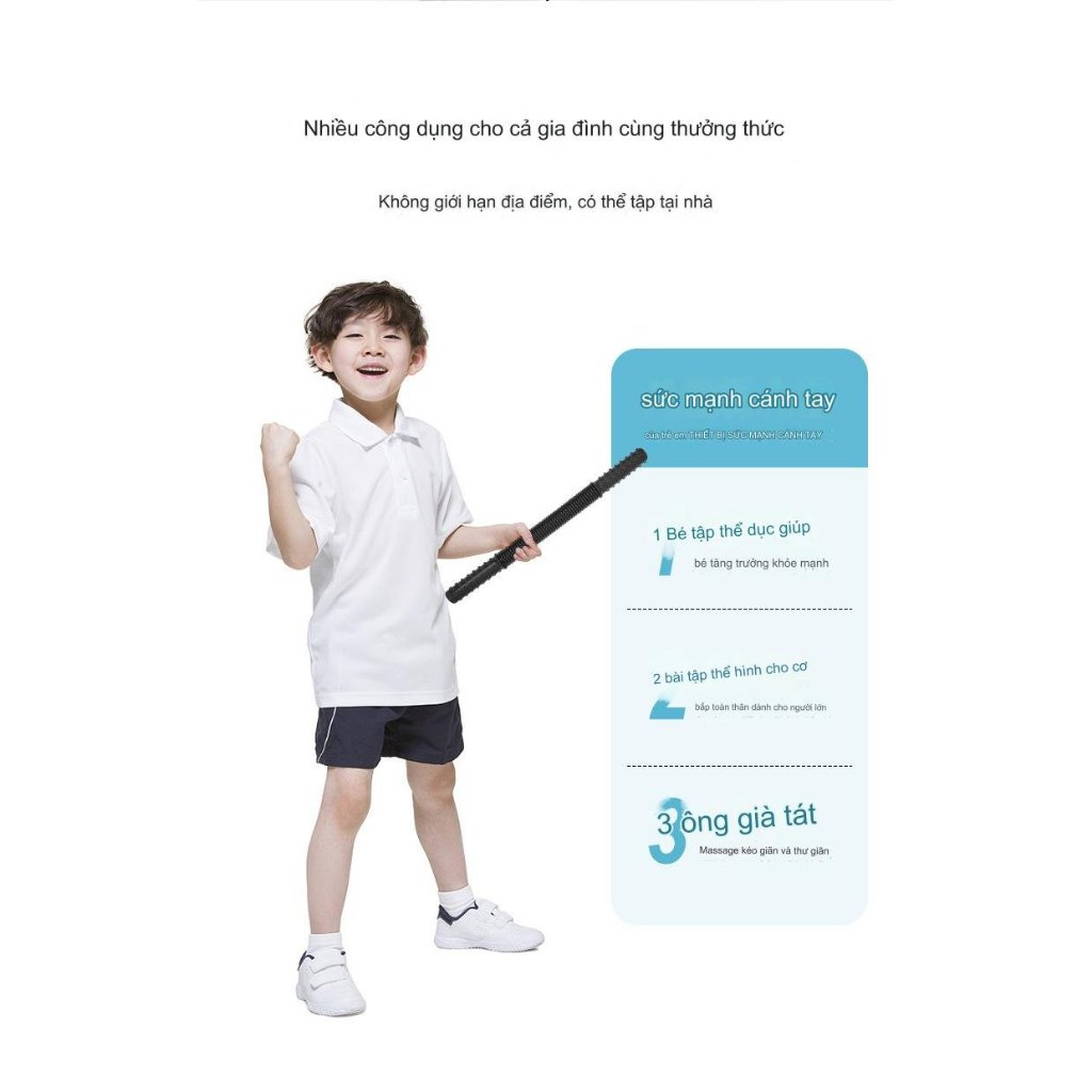 Gậy Bẻ Lò Xo 5kg, 7kg, 9kg Tập Cơ Tay Cho Trẻ Em An Toàn Tuyệt Đối