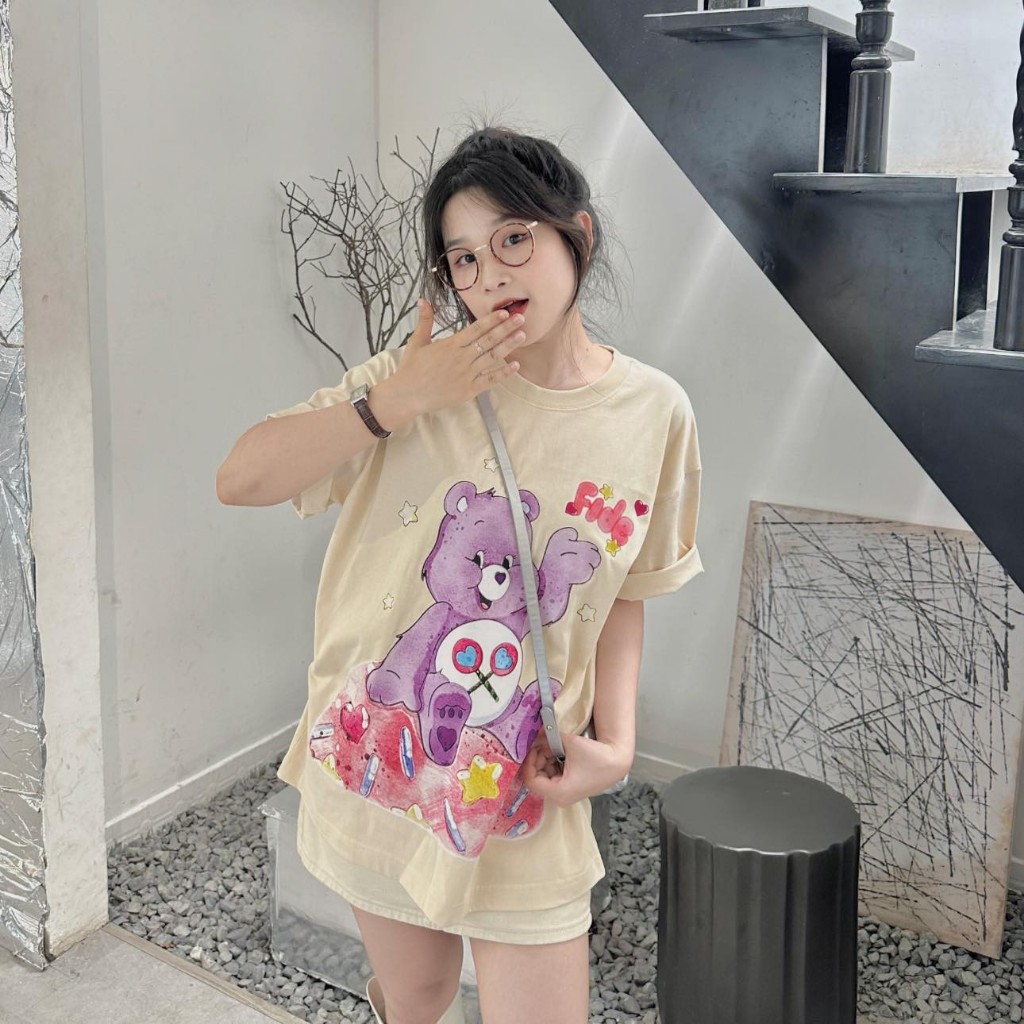 Áo thun Local Brand GẤU CARE IGU UNISEX,Áo Phông Chất Cotton Phong Cách Hàn Quốc.