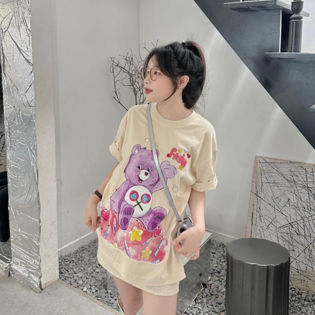 Áo thun Local Brand GẤU CARE IGU UNISEX,Áo Phông Chất Cotton Phong Cách Hàn Quốc.