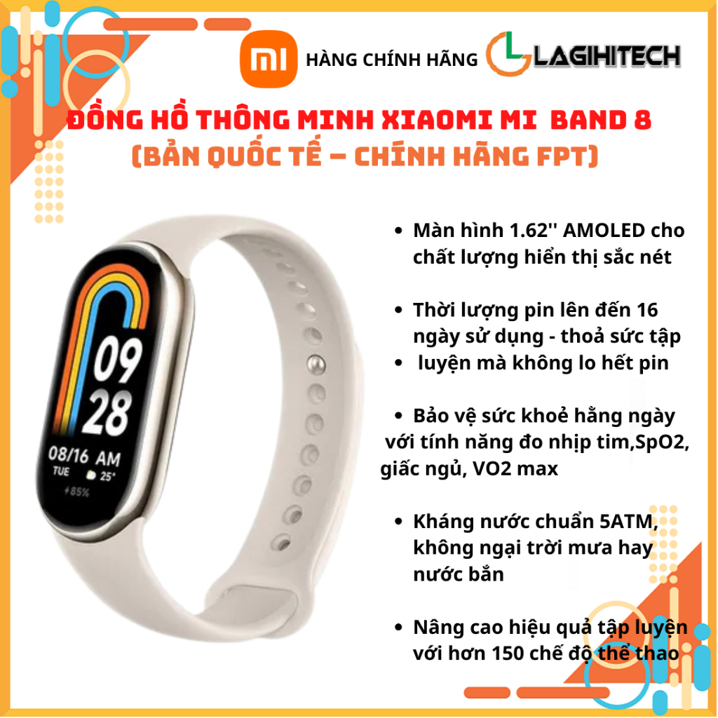 Đồng Hồ Thông Minh Xiaomi Mi Band 8 - Chính Hãng FPT