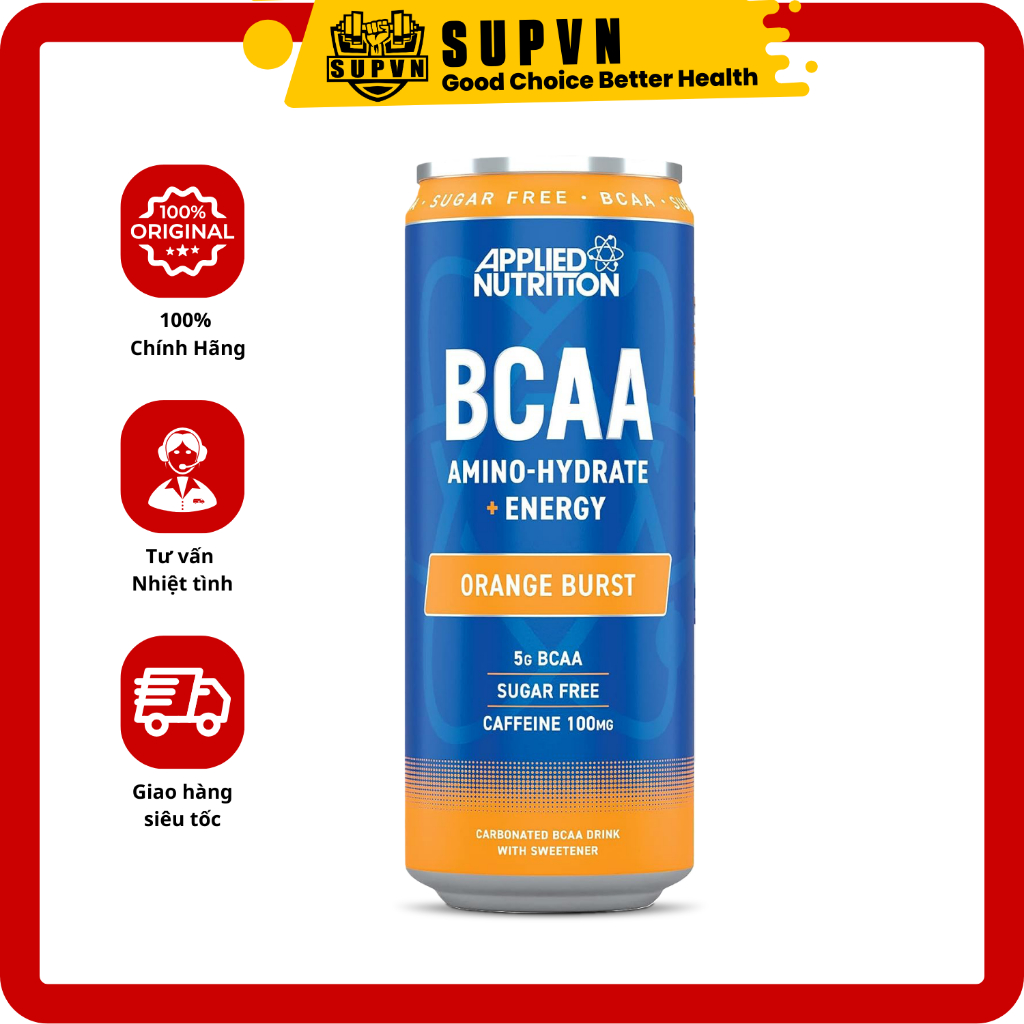 Applied Nutrition Lon BCAA Functional Drink Can 330 ml Có Caffein và B3,B6,B12 Hỗ Trợ Thúc Đẩy Năng Lượng Mạnh Mẽ Khi Tậ