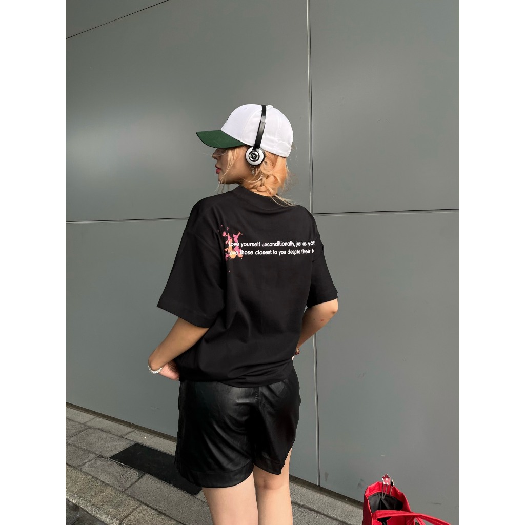 Áo thun form rộng Paradox tay lỡ - Unisex - In hình - HEART DISBAND - Đen, Trắng