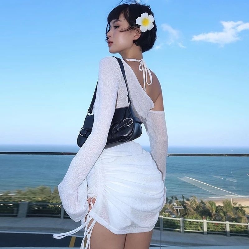 Váy Xuyên Thấu Cover up Bikini Trễ Vai Siêu Tây