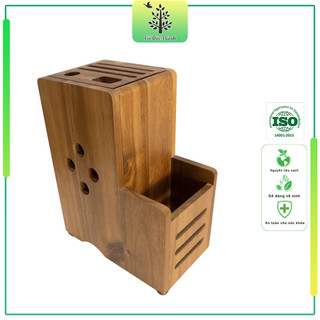 Giá cắm dao đứng gỗ tràm | Gỗ Đức Thành 21388 | Thiết kế thông minh, tiện dụng, dễ vệ sinh