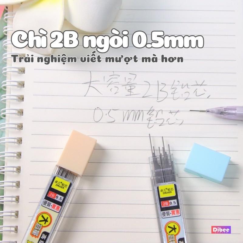 Ngòi bút chì kim 2B Dibee, 1 hộp 30 ngòi, ngòi 0.5mm cao cấp tiện lợi NB81