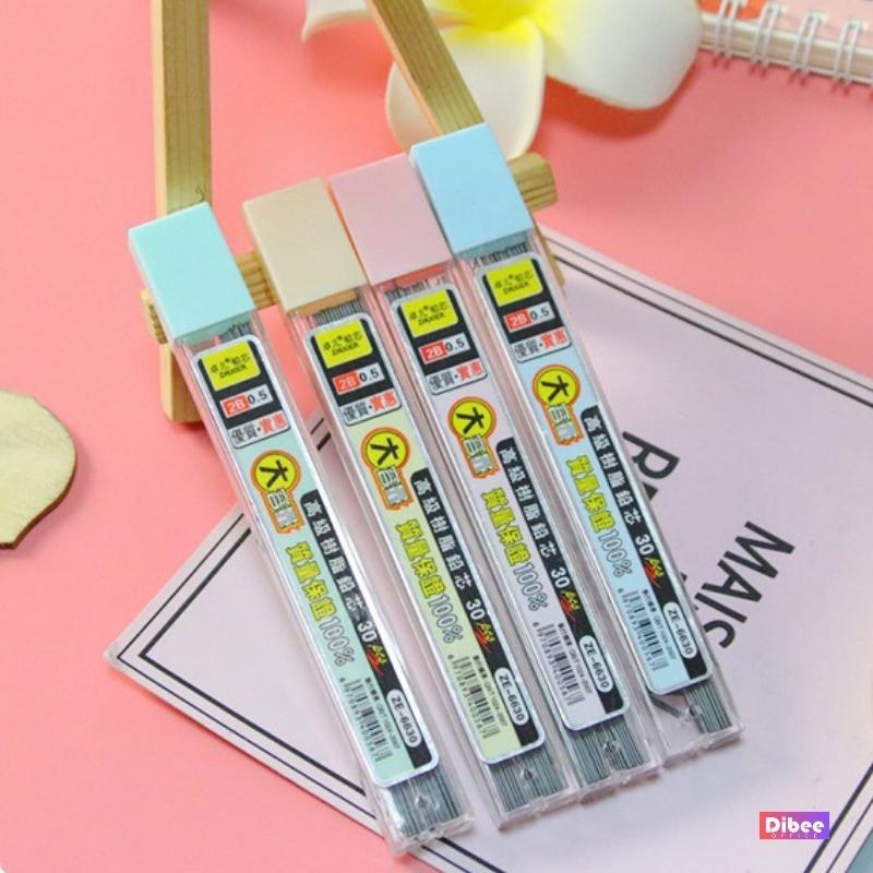 Ngòi bút chì kim 2B Dibee, 1 hộp 30 ngòi, ngòi 0.5mm cao cấp tiện lợi NB81