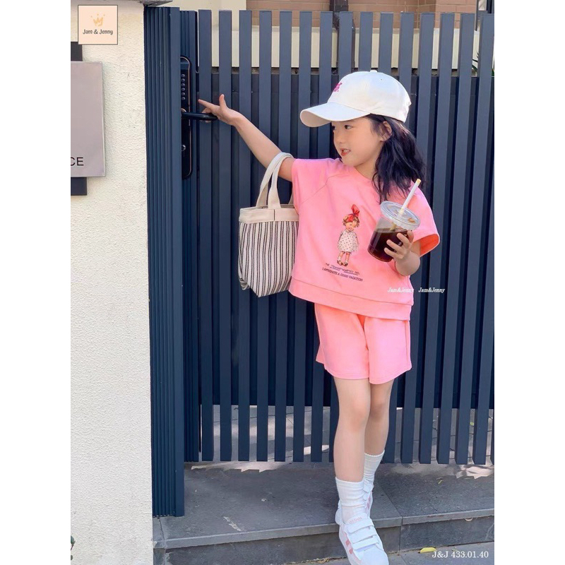 Set bộ Jam&Jenny cotton 4 chiều áo thun quần short bé gái
