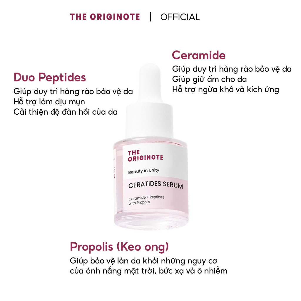 Serum Duy trì hàng rào bảo vệ da The Originote Ceratides Serum với Ceramide và Peptide 20ml 7613