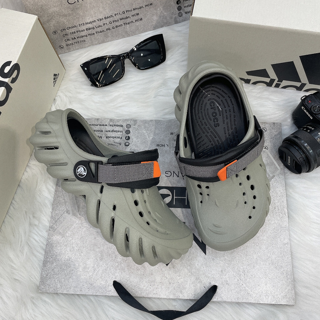 Giày CLOG UNISEX CROCS ECHO CLOG *QUAI NGẪU NHIÊN* - MÀU NÂU TAUPE - CODE : 27937260