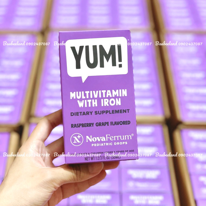 [𝗗𝗔𝗧𝗘 𝟰/𝟮𝟬𝟮𝟱] Vitamin Tổng Hợp Multivitamin Novaferrum YUM tím bổ sung sắt cho bé 0-4 tuổi - BAABEELAND