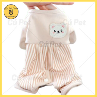 Áo ôm body kẻ sọc hình gấu cho thú cưng